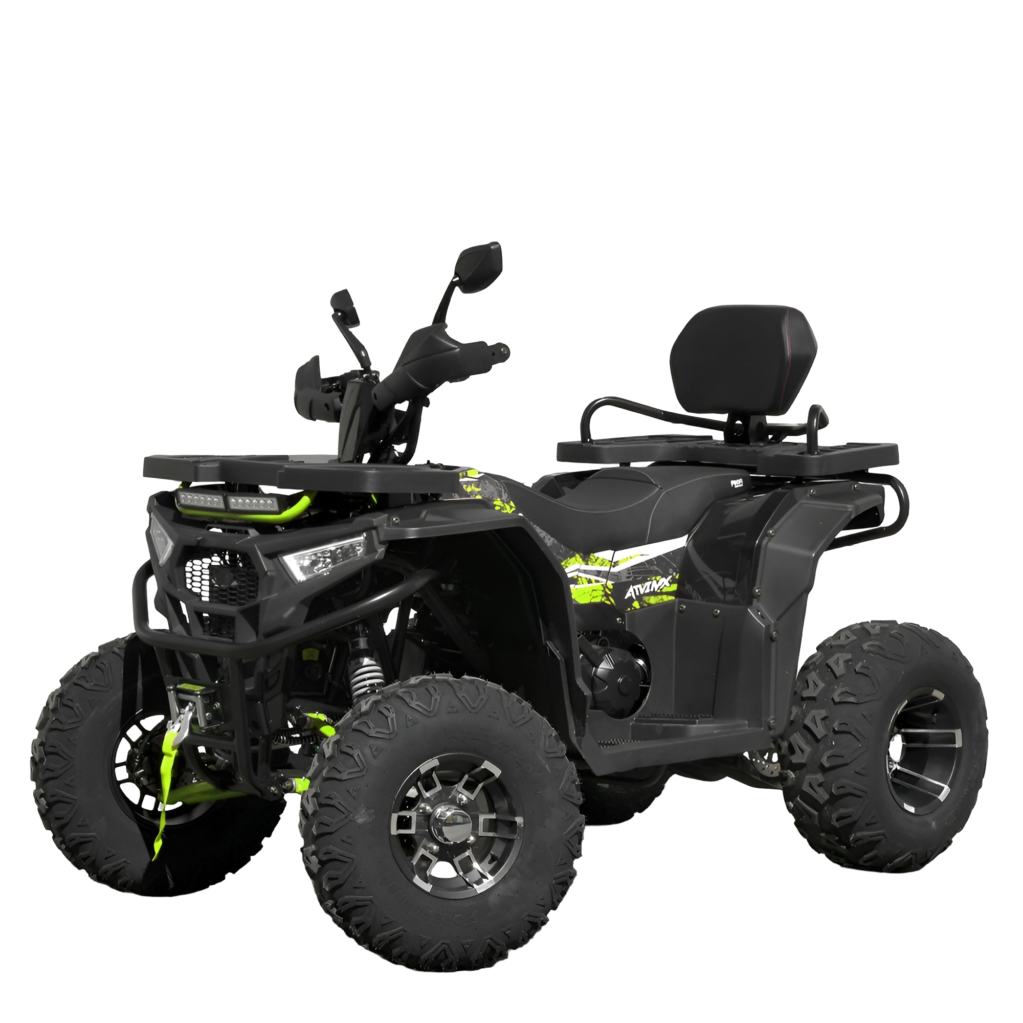 Квадроцикл бензиновый Profi 12V7Ah колеса 10" Черно-зеленый (AT200L-2-5)