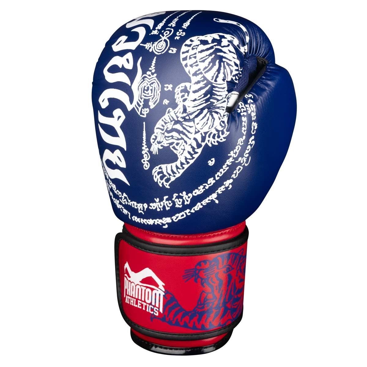 Рукавиці боксерські Phantom Muay Thai 16 унцій з бинтами Blue - фото 2