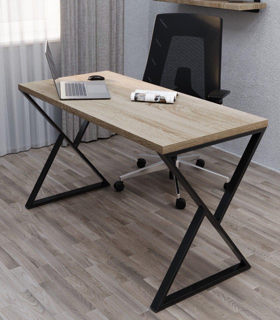Стол письменный Loft Серия 12 металлический профиль 80х40 мм 1600х800х32 мм Дуб сонома (3541)