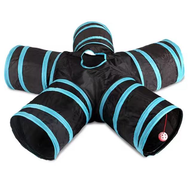 Туннель для кота/собаки пятисторонний 85х25 см Черный