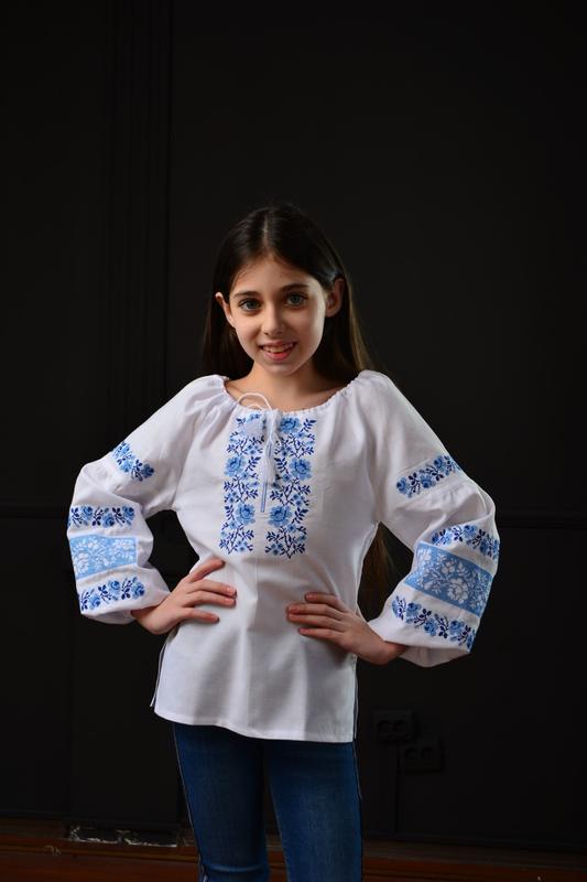 Вышиванка детская для девочки Вышиваночка р. 134 Белый (918-3) - фото 2 Вышиванка детская для девочки Вышиваночка р. 134 Белый (918-3) - фото 2