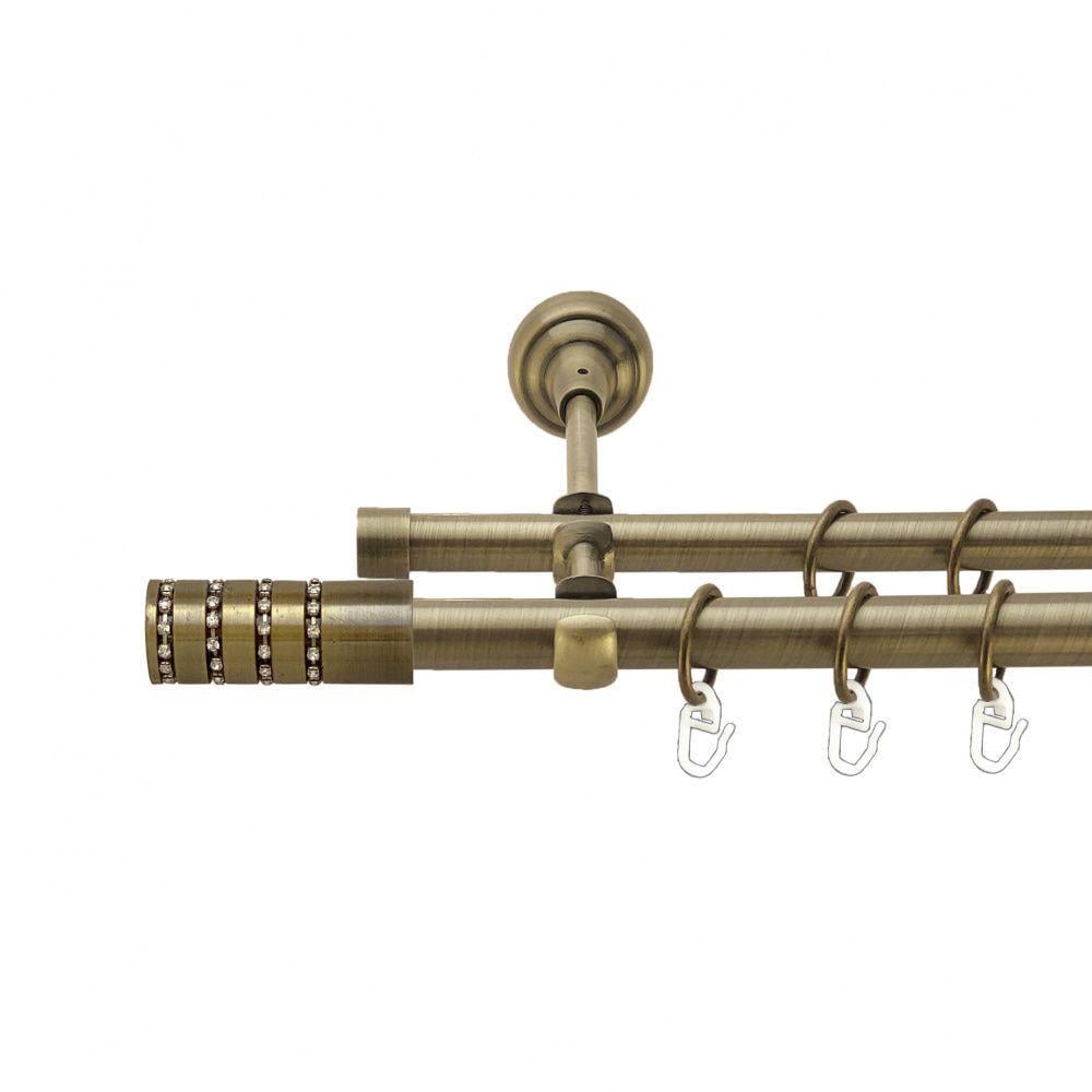 Карниз для штор Orvit Барамелла двухрядный гладкий 19/16 мм 300 см Антик (4003784)