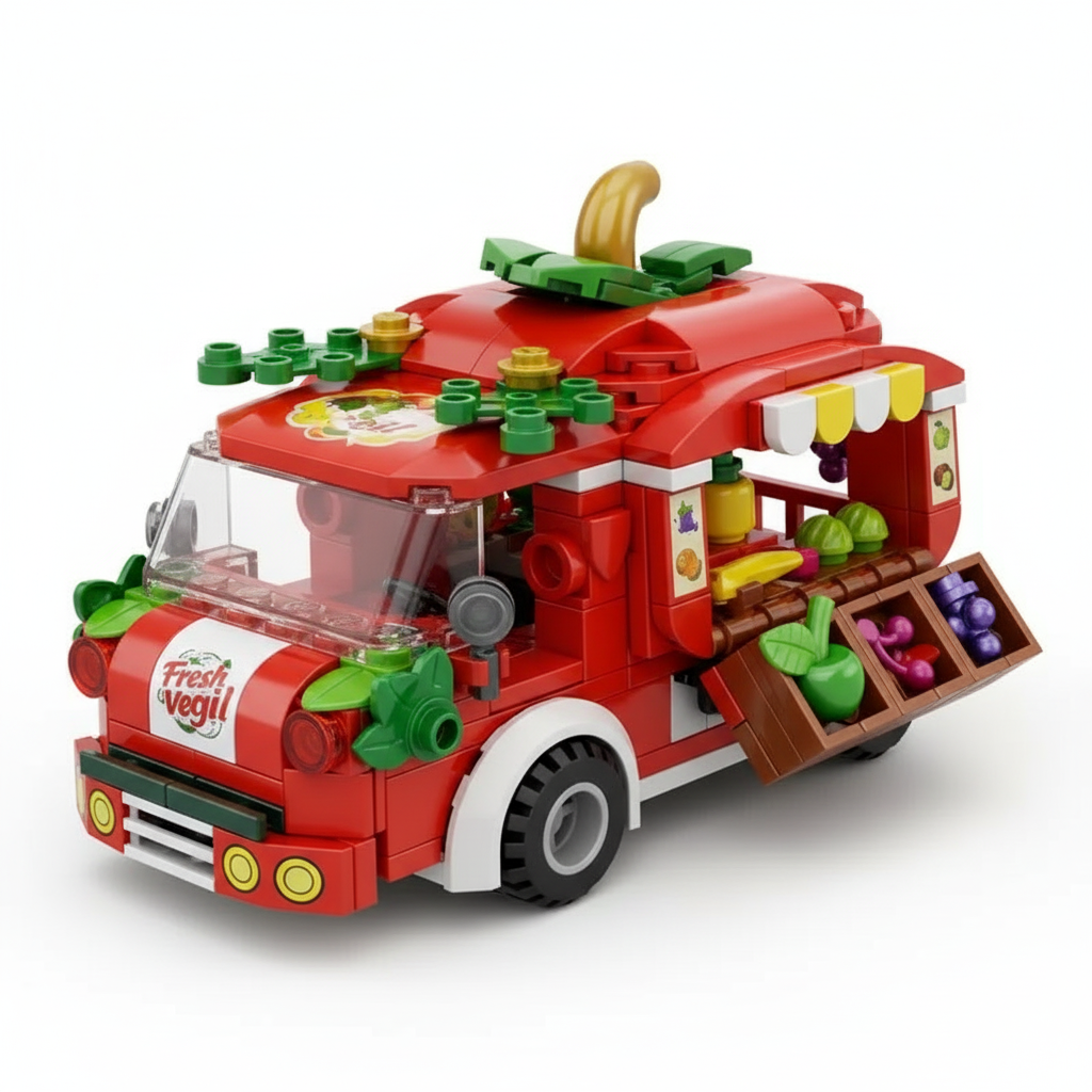 Конструктор детский L 33012 Автофургон Food Trucks пазовый набор 230 дет. Красный (29094913)