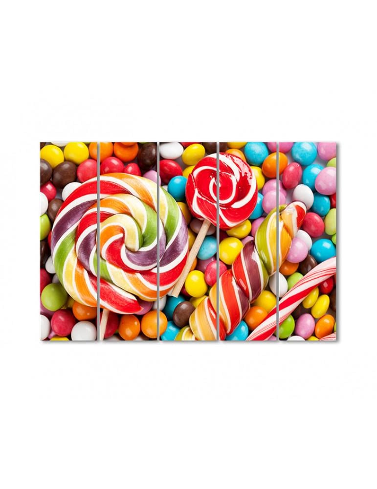 Картина модульная Радужные карамельки 5 модулей 120x180 см