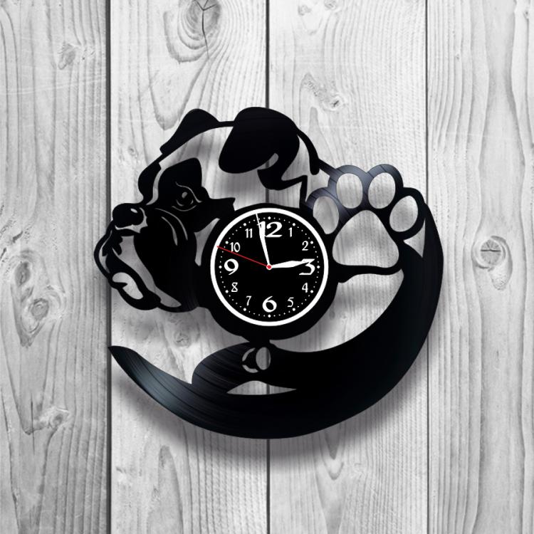 Часы настенные Собака 0296 из виниловой пластинки