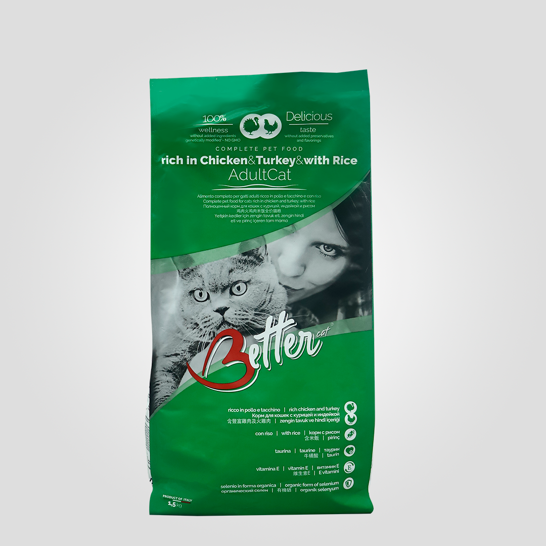 Корм сухой Better Chicken&Turkey&Rice для кошек с курицей индейкой и рисом 1,5 кг (20502468)