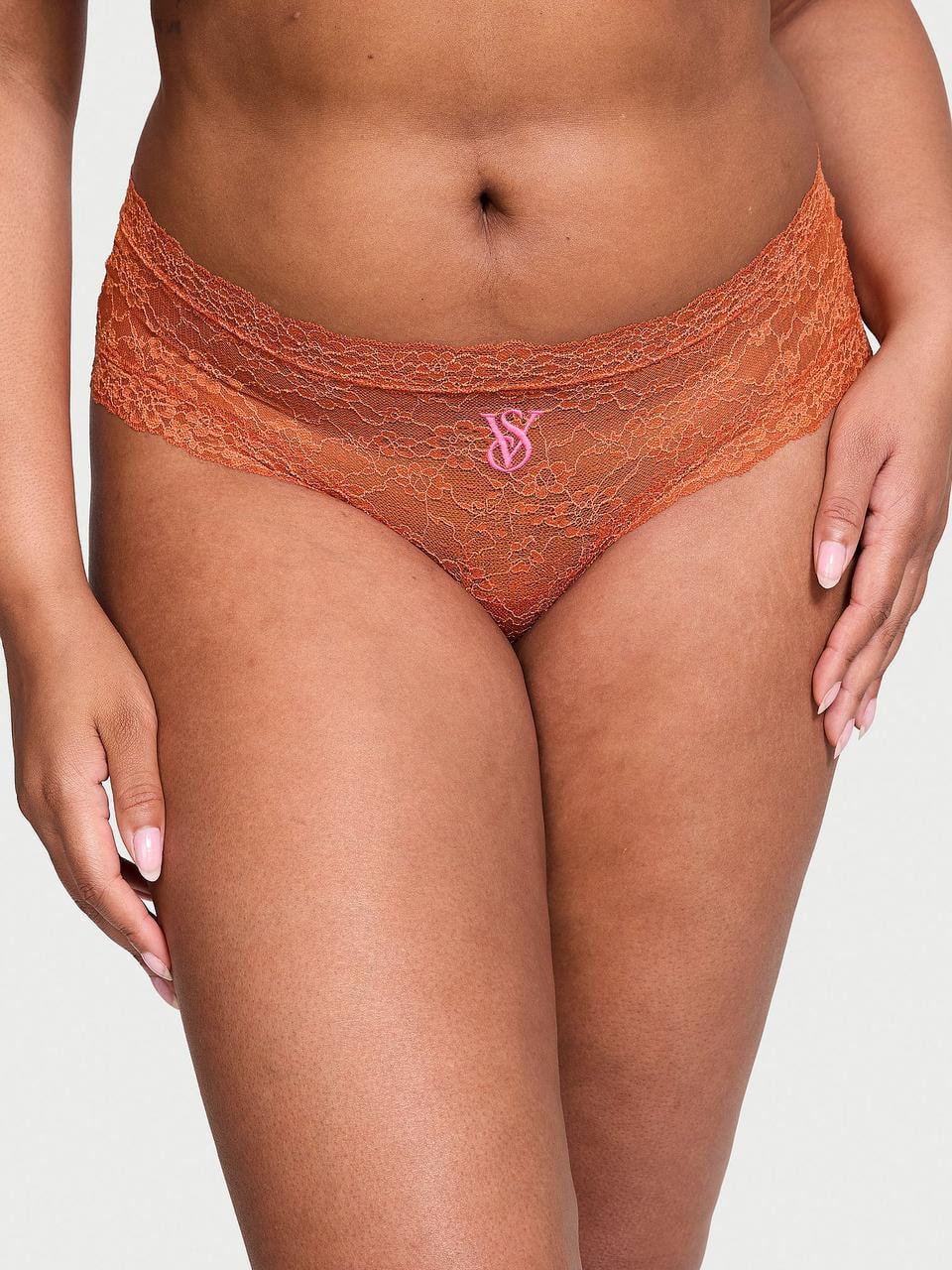 Трусики женские Victoria's Secret Posey Lace Cheeky XL Коричневый (329425442802)