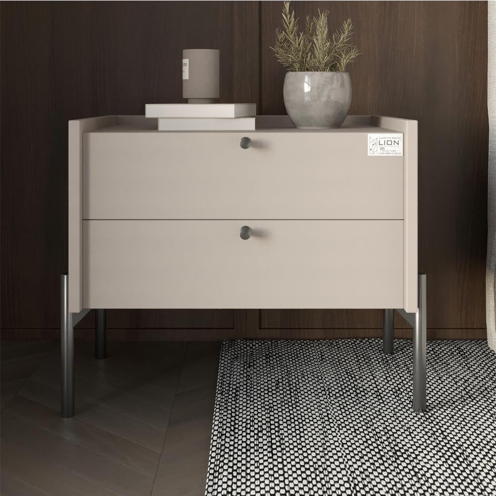 Тумба прикроватная Вуд 50х40х44см Кашемир/черные ножки