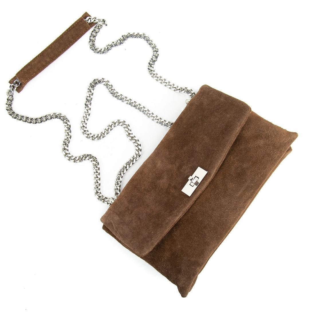 Женская сумка кросс-боди Royal Bag F-IT-8545DB замшевая на цепочке Коричневый (8086) - фото 6 Женская сумка кросс-боди Royal Bag F-IT-8545DB замшевая на цепочке Коричневый (8086) - фото 6