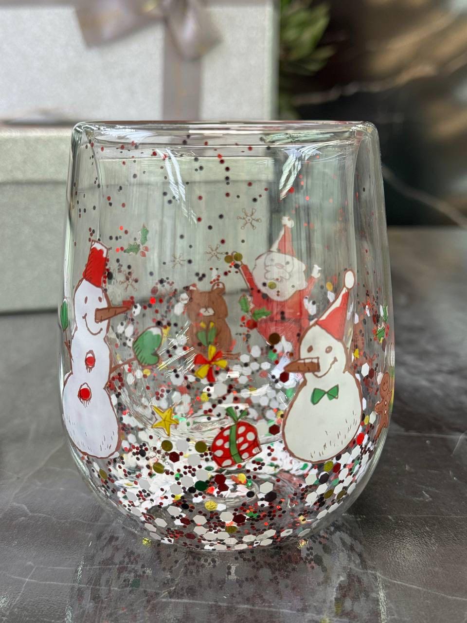 Стакан новогодний Снежная сказка для горячих напитков с двойными стенками 300 мл (8030-549)