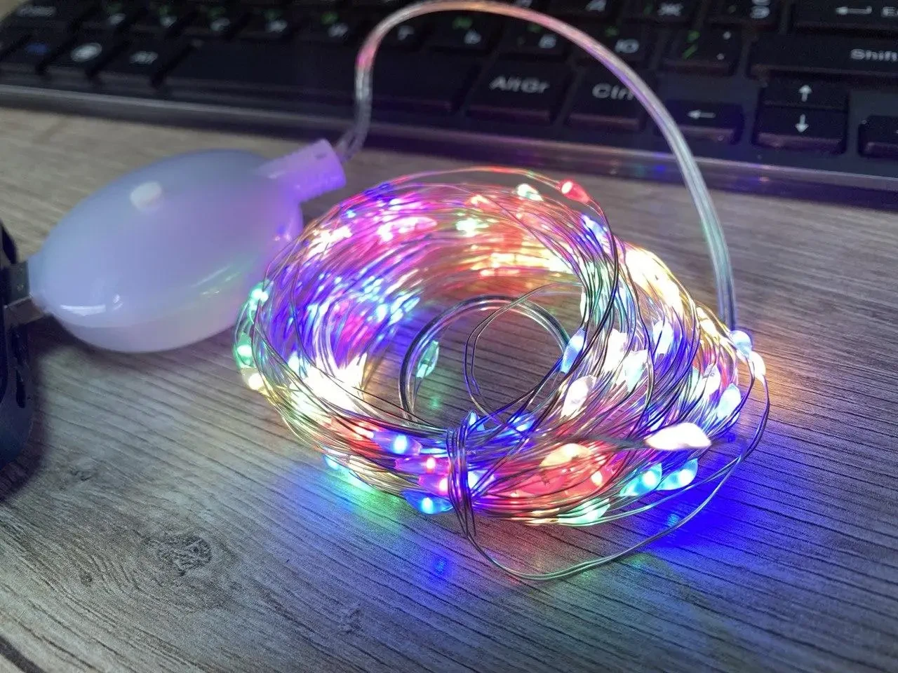 Гірлянда-дріт музична SF-4 USB RGB прозорий провід 10 м Різнокольоровий (22857777) - фото 2