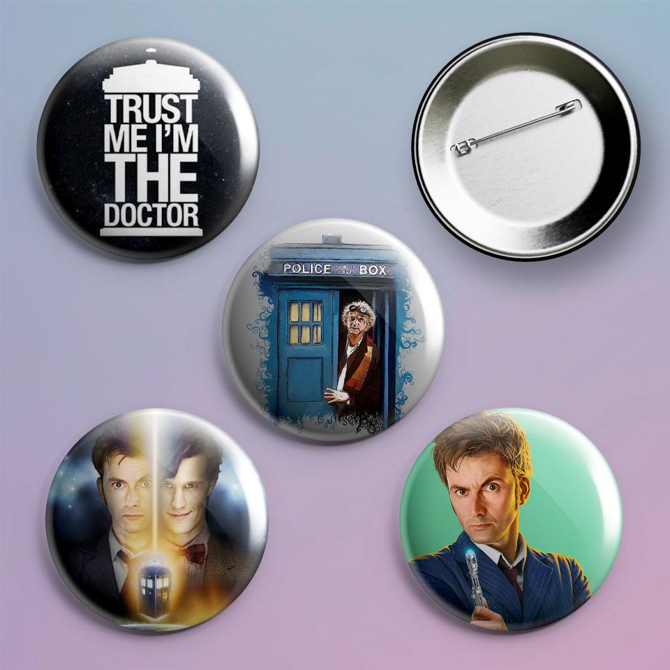 Значки на рюкзак Doctor Who 4 шт.