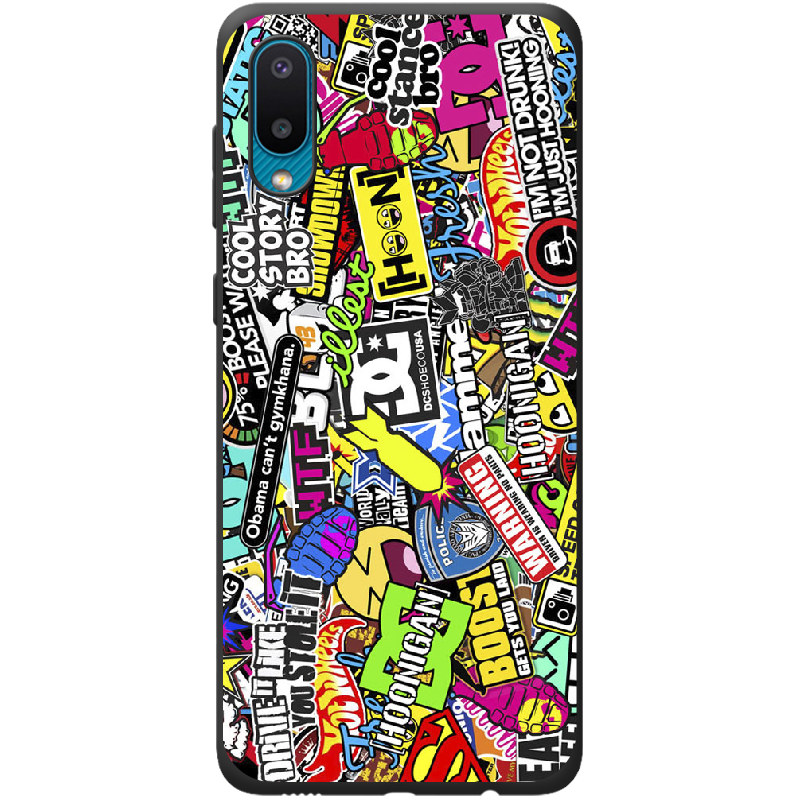 Чохол BoxFace Samsung A022 Galaxy A02 Multicolored Inscriptions Чорний силікон (42004-up880-42497)