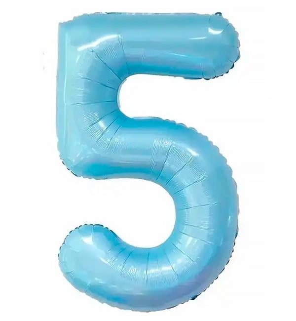 Шарик Цифра 5 80 см Голубой (415300) - фото 1 Шарик Цифра 5 80 см Голубой (415300) - фото 1
