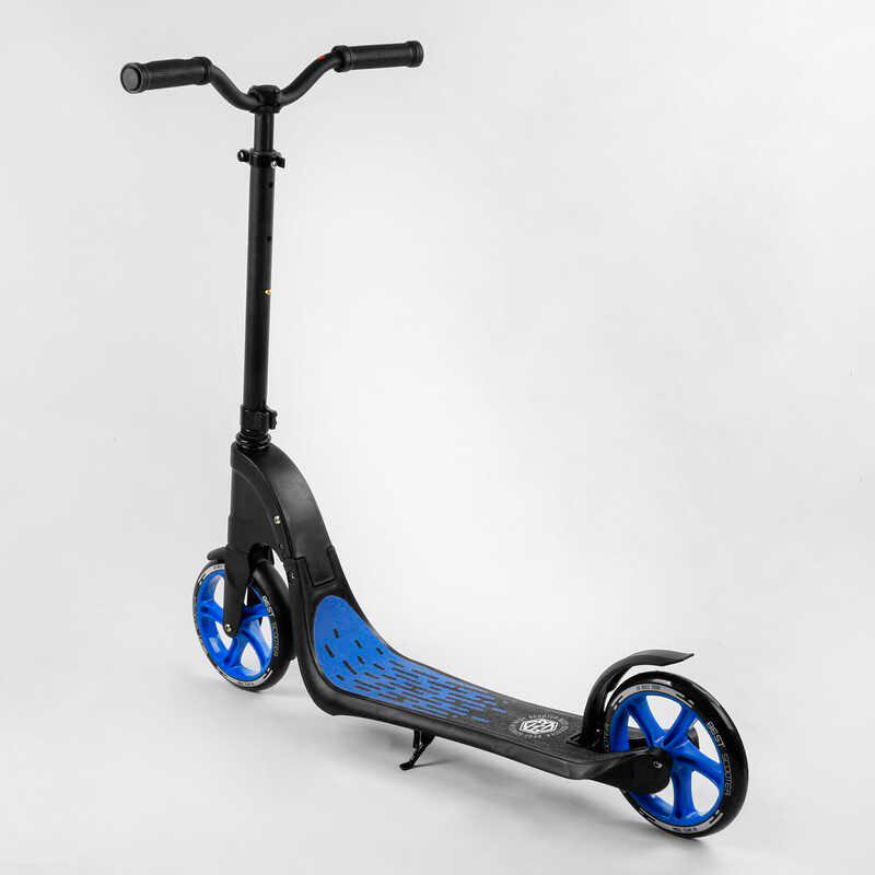 Самокат двоколісний Best Scooter c широким велосипедним кермом та затискачем Black/Blue (105382)