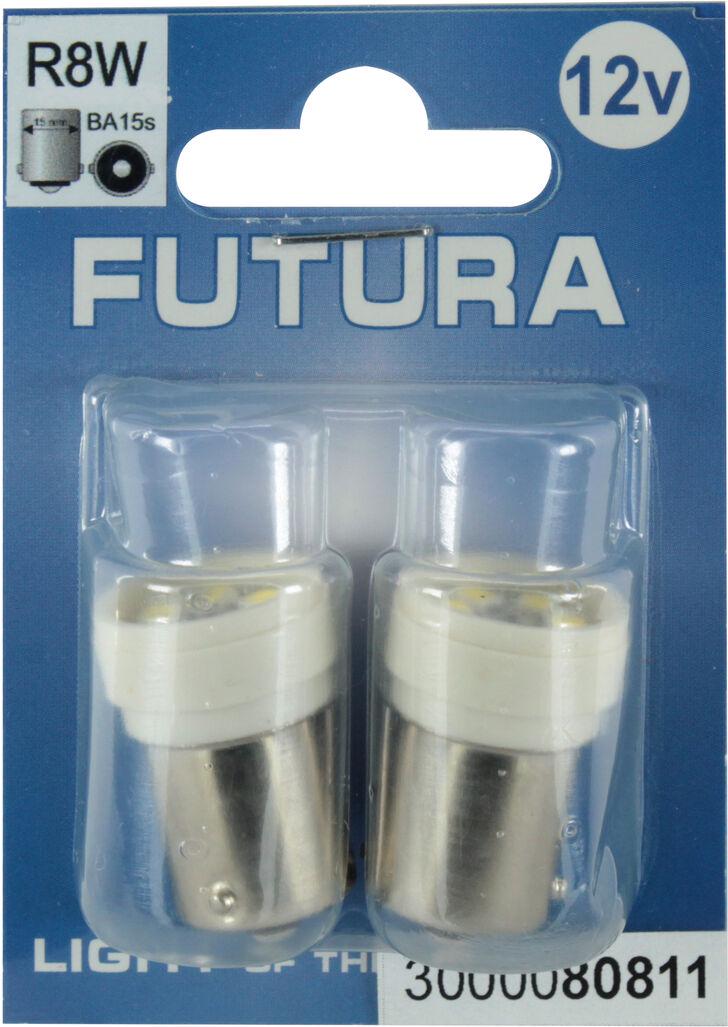 Лампочка 1-но контактная груша Futura LED SMD 12V 6-диодов R8W BA15s 2 шт. Белый