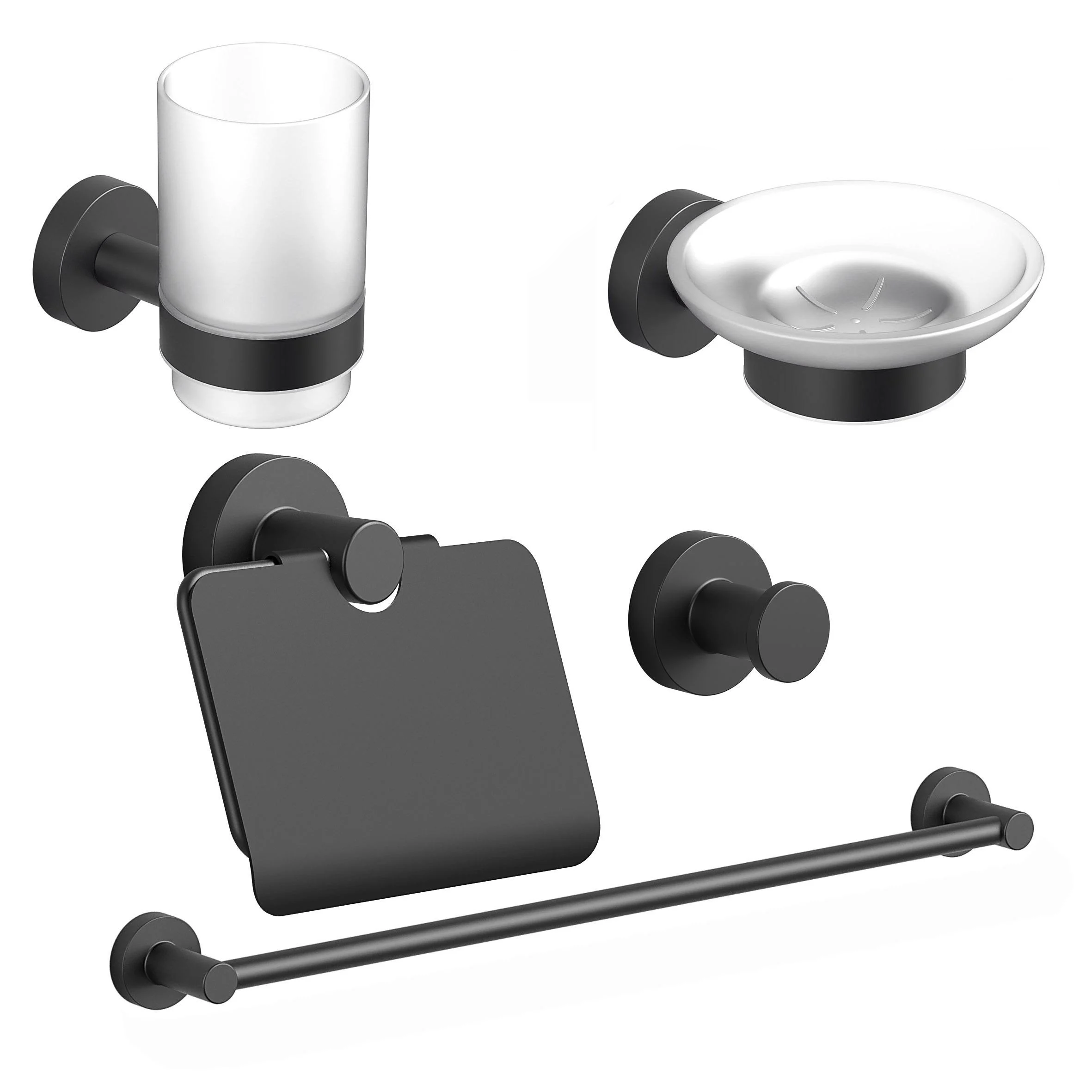 Набор аксессуаров для ванной SONIA ASTRAL KIT 5 предметов Black (185788)