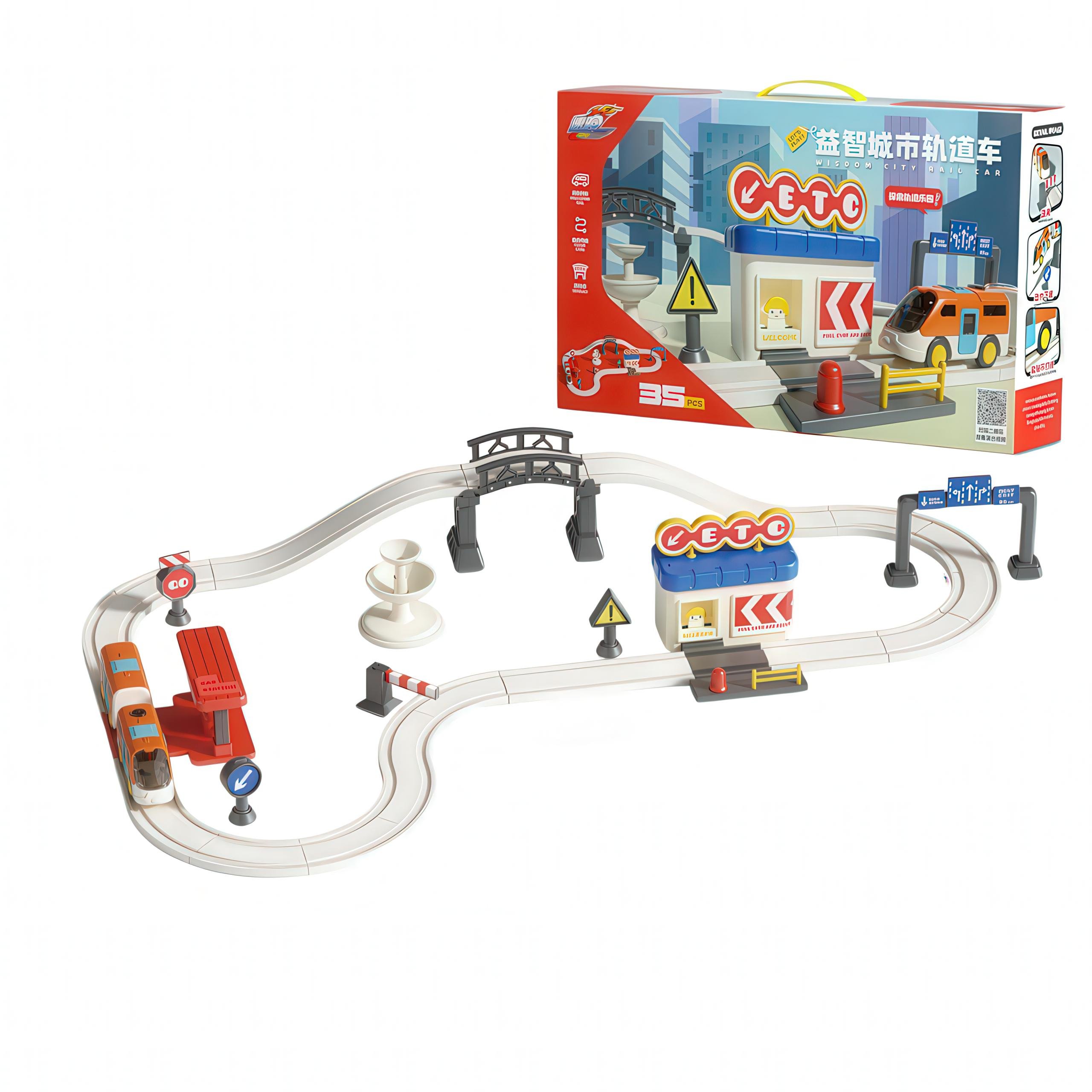 Игровой набор железная дорога Homkey URBAN RAIL 35 деталей на батарейках