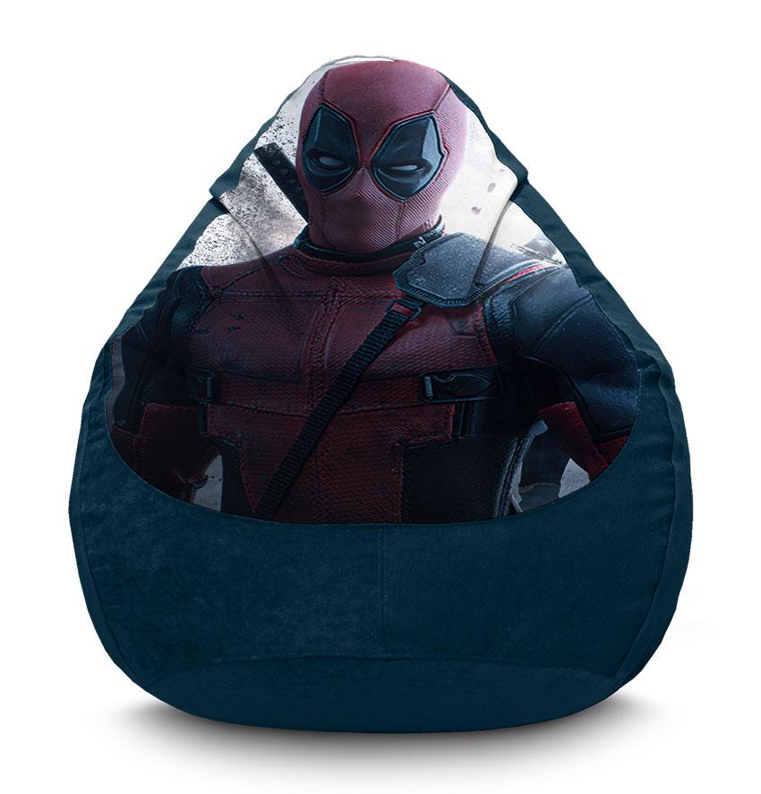 Кресло-мешок iPuff Deadpool Explosion флок XL 80x110 см Синий (113898)