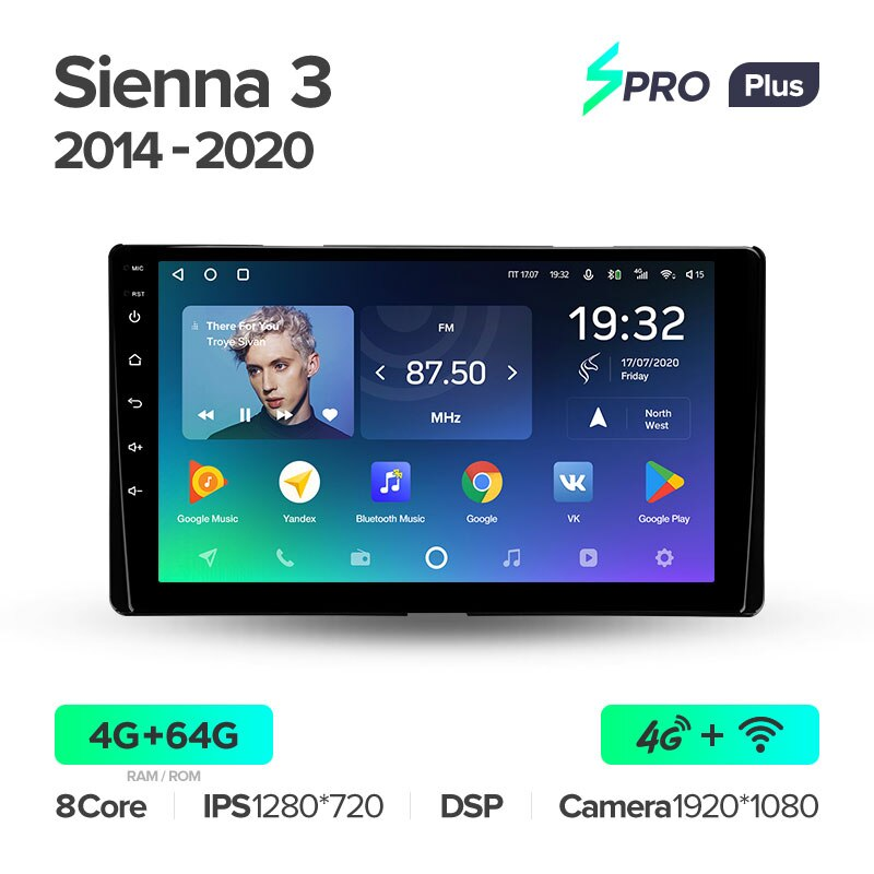 Автомагнитола штатная Teyes SPRO Plus для Toyota Sienna 3 XL30 2014-2020 Android SPRO PLUS 4+64G Wi-Fi/4G (1710874728) - фото 6 Автомагнитола штатная Teyes SPRO Plus для Toyota Sienna 3 XL30 2014-2020 Android SPRO PLUS 4+64G Wi-Fi/4G (1710874728) - фото 6