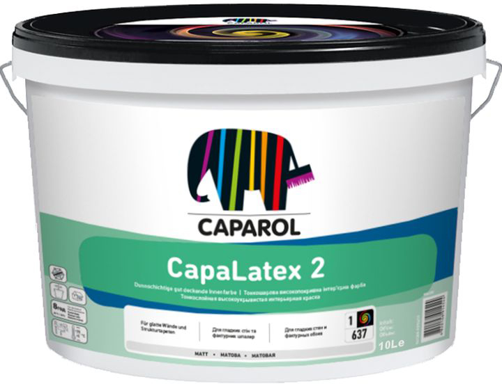 Краска интерьерная латексная Caparol CapaLatex 2 глубокоматовая 10 л Белый (1814369442)