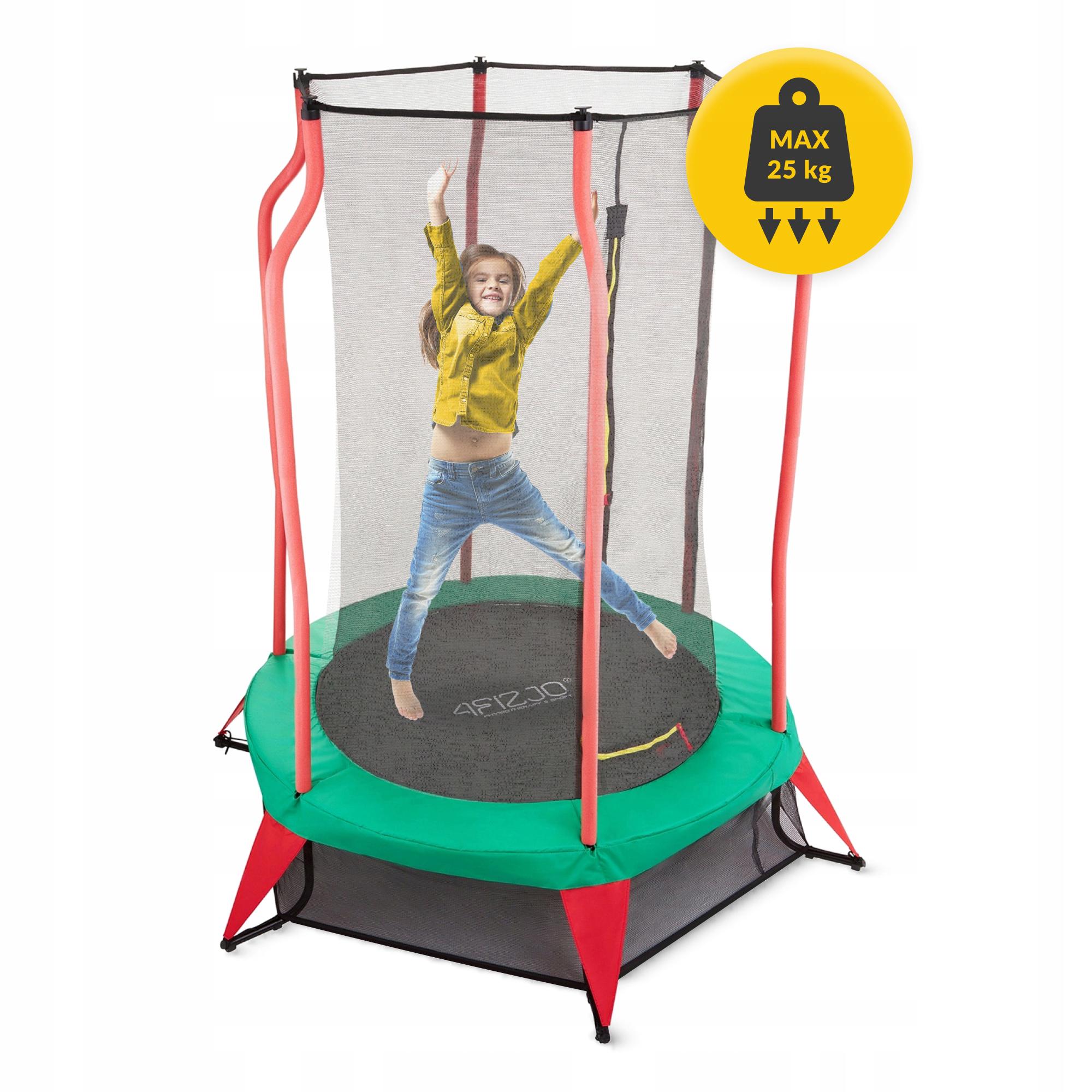 Батут детский для дома 4FIZJO Kids 140 см Green/Red (P-5907739319456) - фото 3