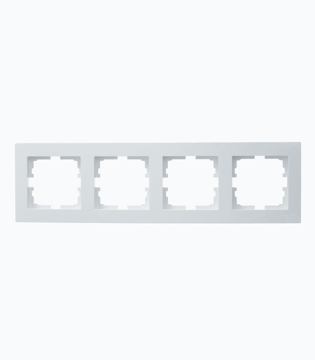 Рамка четырехместная горизонтальная Lezard Vesna Белый (00000023063)
