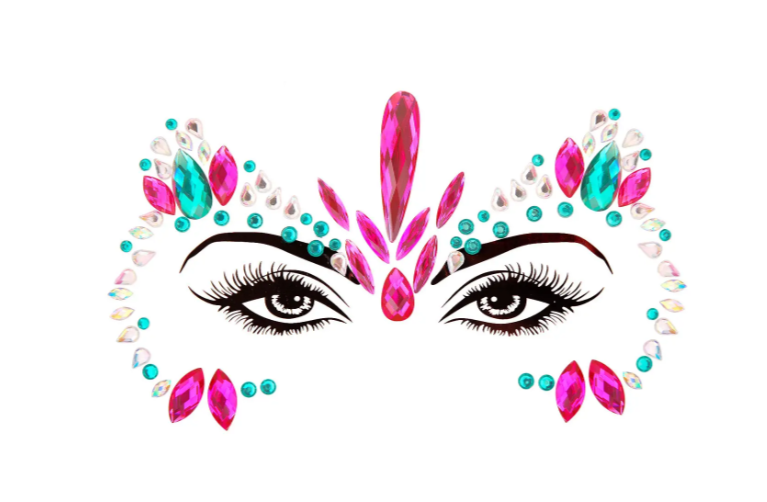 Наклейки для очей карнавальні One size Бірюзово-рожевий (9088/21) Наклейки для очей карнавальні One size Бірюзово-рожевий (9088/21)