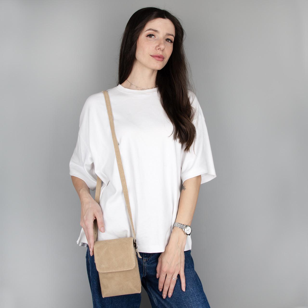 Сумка для телефону жіноча замшева Virginia Conti 03804 Світлий тауп (2629439332) - фото 2 Сумка для телефону жіноча замшева Virginia Conti 03804 Світлий тауп (2629439332) - фото 2