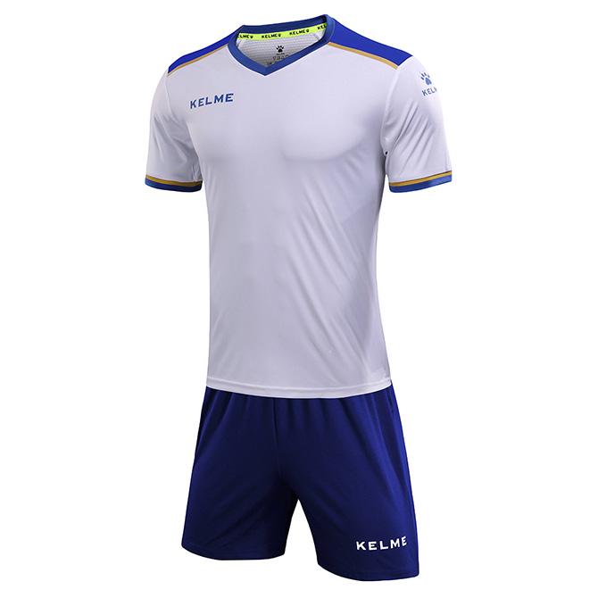 Комплект футбольной формы детский Kelme Segovia к/р р. 120 Белый/Синий