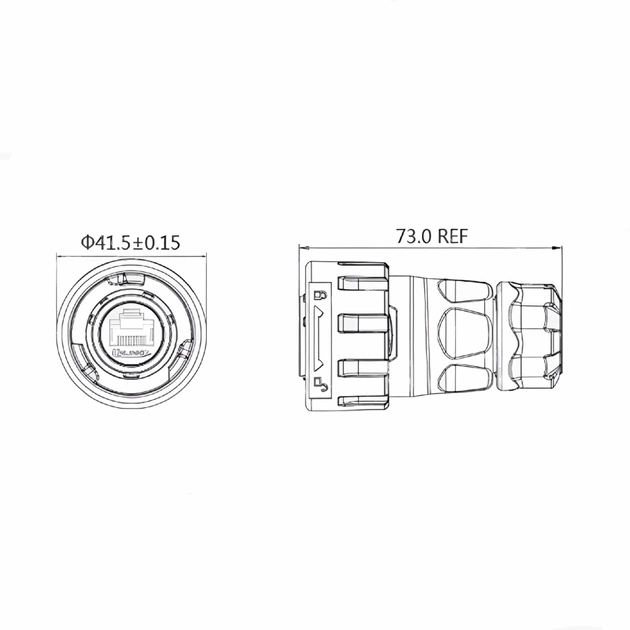 Вилка кабельна герметична CNlinko RJ-45 YM-24-C/RJ45/015/PE-42-001 IP67 8pin (7036) - фото 3