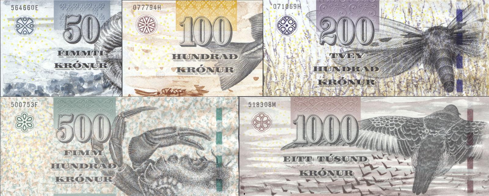 Колекційні банкноти Фарерські острови 2011 50/100/200/500/1000 крон UNC