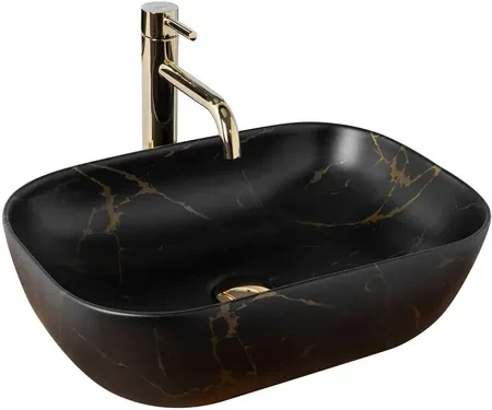 Умывальник Rea Belinda 46 Black Marble Matt (ReaU8908)
