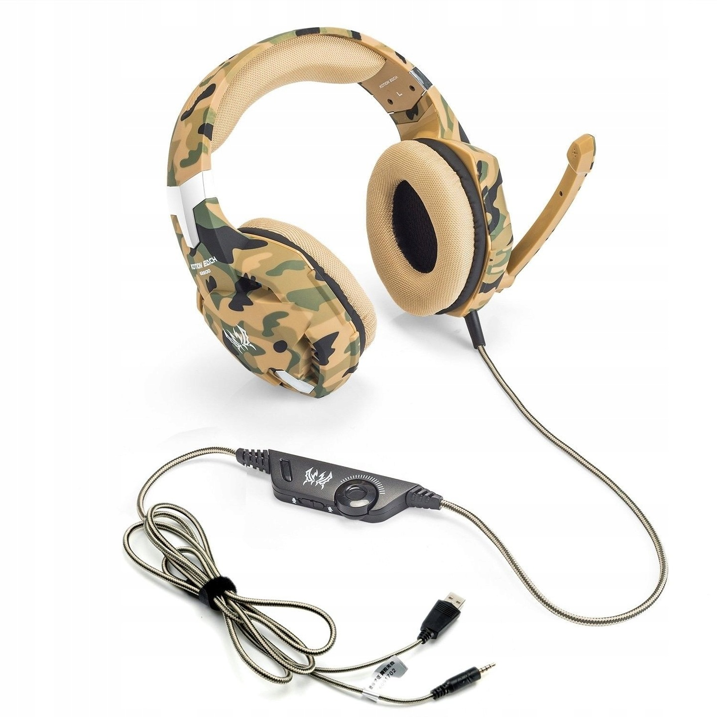 Наушники игровые Kotion Each G2600 Wireless Earphones с микрофоном Camouflage - фото 5