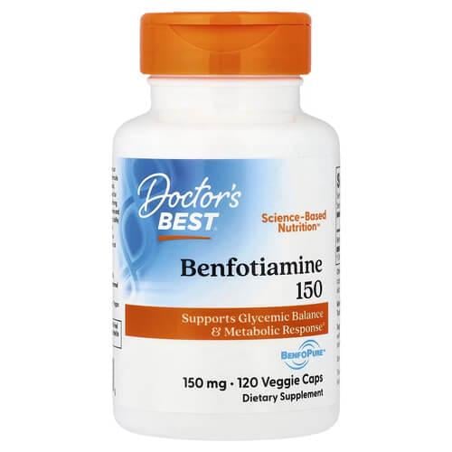 Тиамин B-1 Doctor's Best Benfotiamine 150 with BenfoPure 150 мг 120 вегетарианских капс. (DRB-00129)