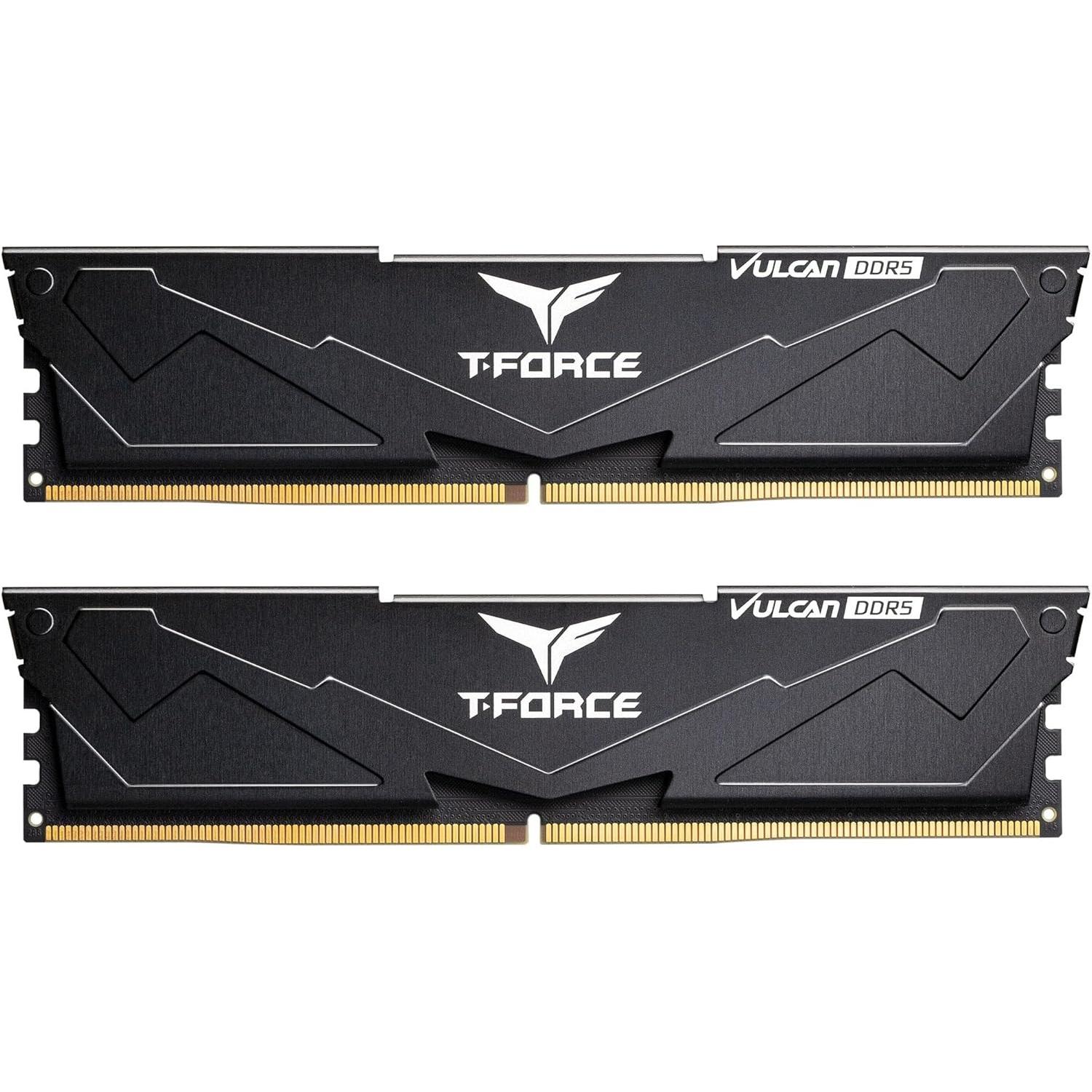 Оперативна пам'ять Team T-Force Vulcan 32 GB /2x16GB DDR5 6000MHz Black (FLBD532G6000HC38JDC01)