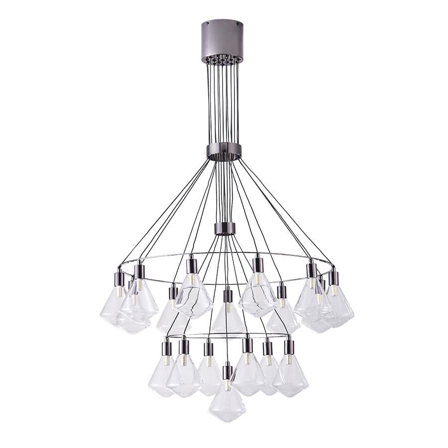 Люстра подвесная на 18 ламп 788CH10061-18 PLBK/CL G9 каскадная прозрачные плафоны Хром