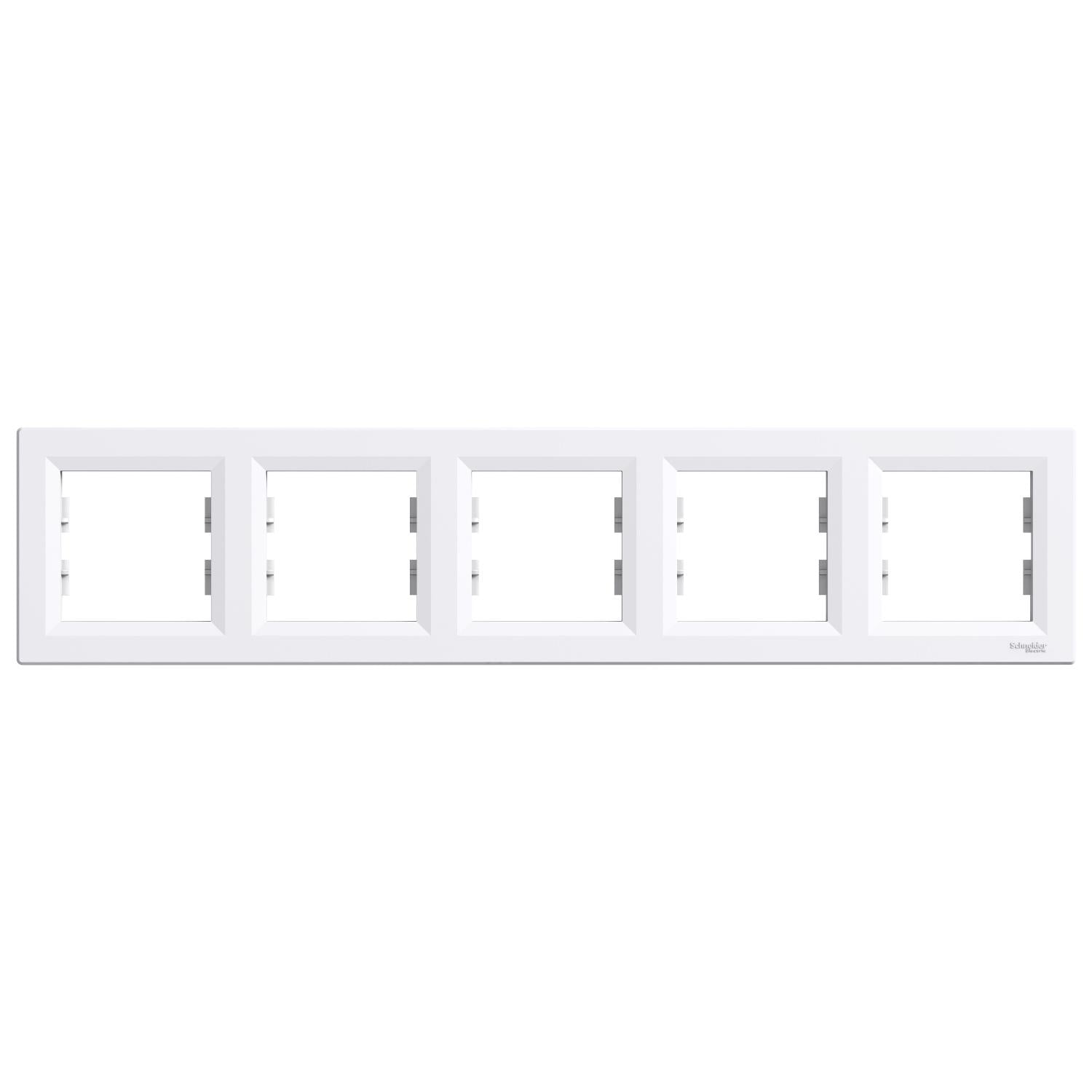Рамка Schneider Electric Asfora пятиместная горизонтальная Белый (000005402)