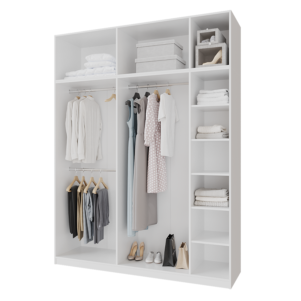 Шкаф распашной с антресолью Меблітренд Чиназес Чиа-2000.4 2000х500х2450 мм Белый (26862390) - фото 3 Шкаф распашной с антресолью Меблітренд Чиназес Чиа-2000.4 2000х500х2450 мм Белый (26862390) - фото 3