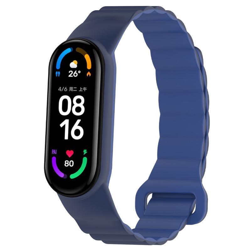 Ремінець Dual-color Magnetic для Xiaomi Mi Band 7/6/5/4/3 Navy Blue/Blue (00000077058_7)