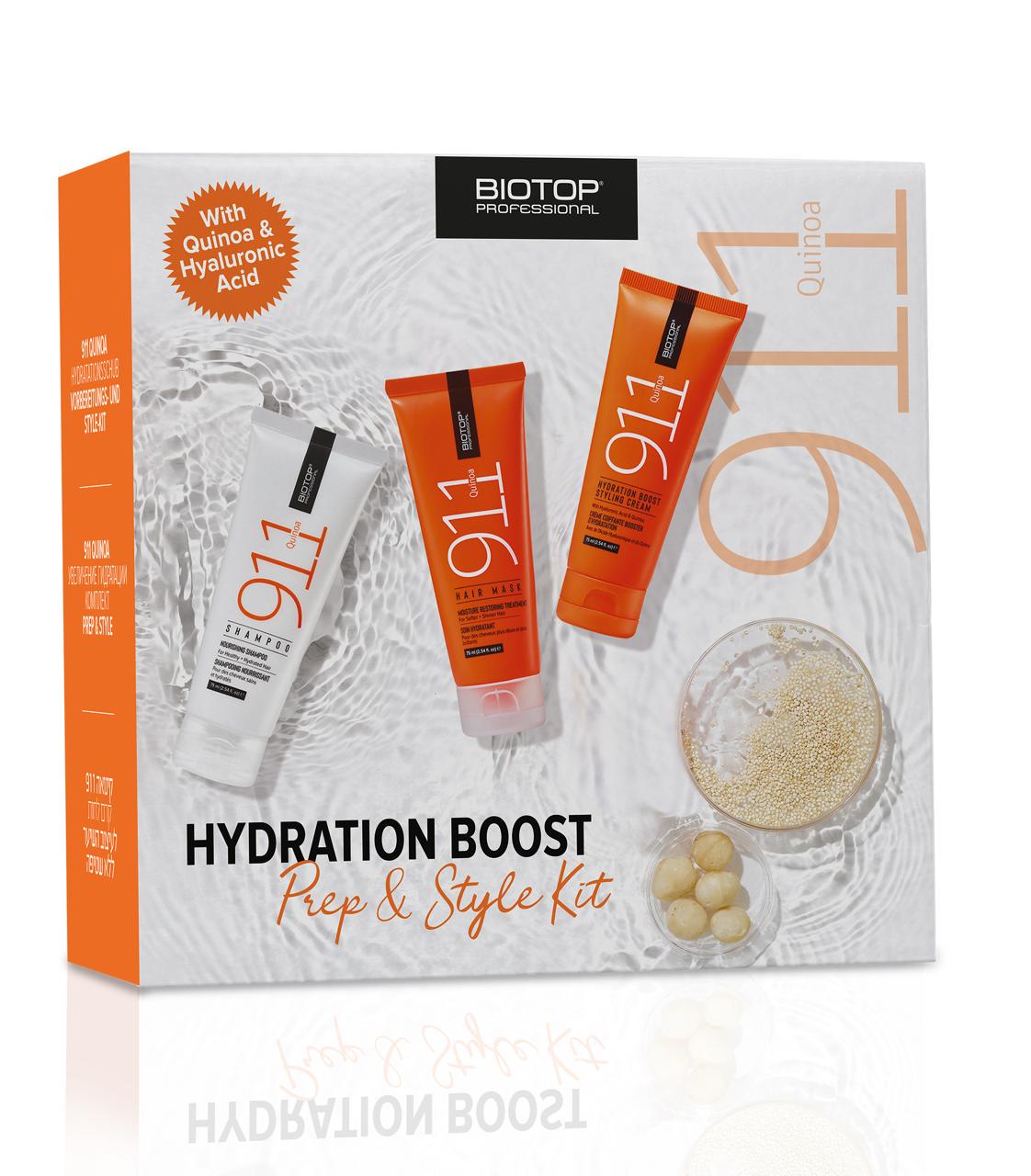 Набір для інтенсивного відновлення та зволоження волосся BIOTOP 911 Nourish & Hydrate Boost Support шампунь маска крем 3×75 мл (63340)