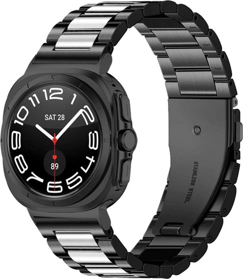 Браслет металлический Shain Line для Samsung Galaxy Watch Ultra 2025 Black Silver (37788-03)
