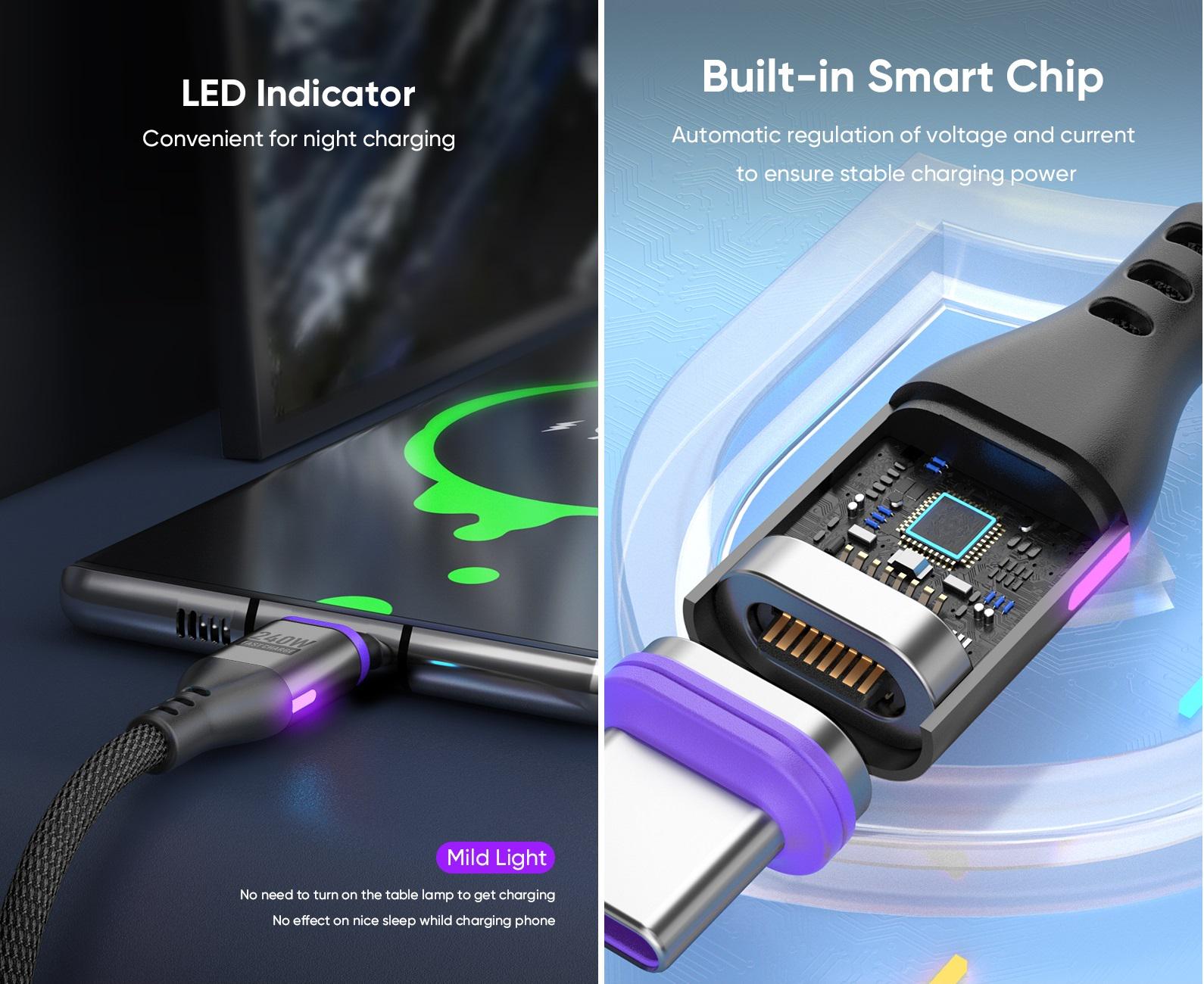 Магнитный кабель AUFU Type-C PD 240w Fast Charge Black (26720332) - фото 10 Магнитный кабель AUFU Type-C PD 240w Fast Charge Black (26720332) - фото 10