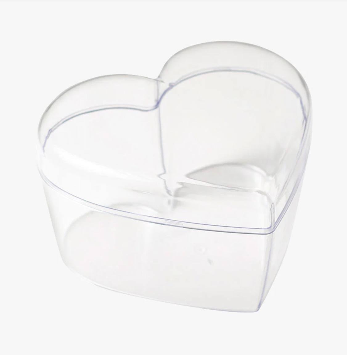 Стакан пластиковий для десертів з кришкою Серце велике 10 шт. (2815976764)