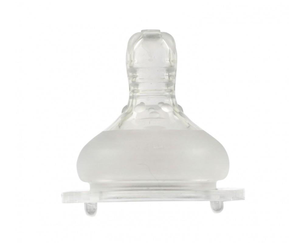 Соска Baby team силиконовая антиколиковая для бутылочек с широким горлом от рождения