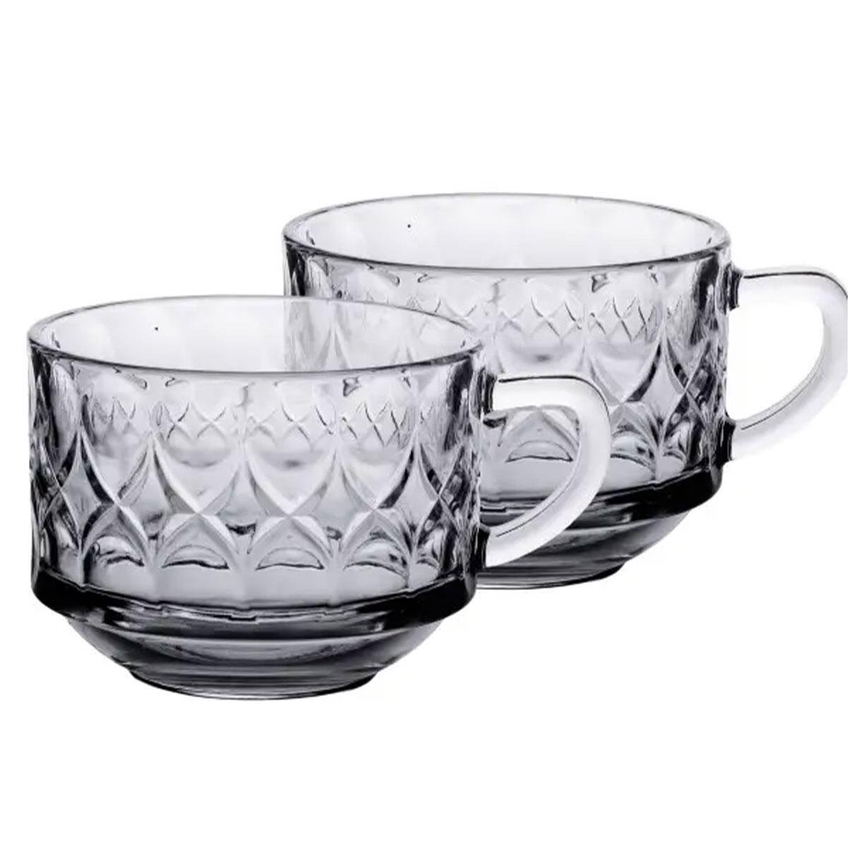 Набір чашок зі скла 6 шт. 270 мл Прозорий (HP-YH-67)