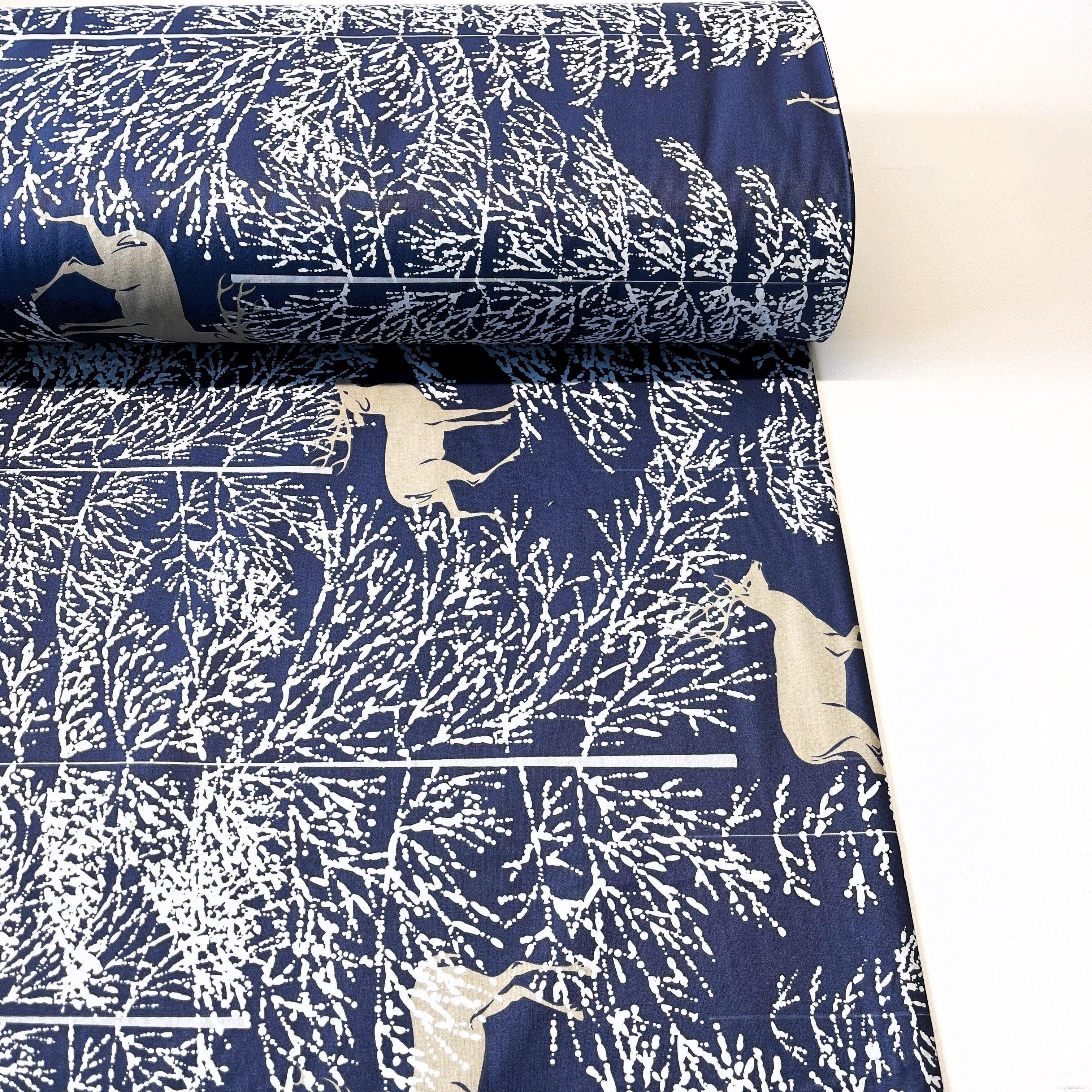 Ткань для постельного белья олени ранфорс 240 см Синий (4/26429/15)