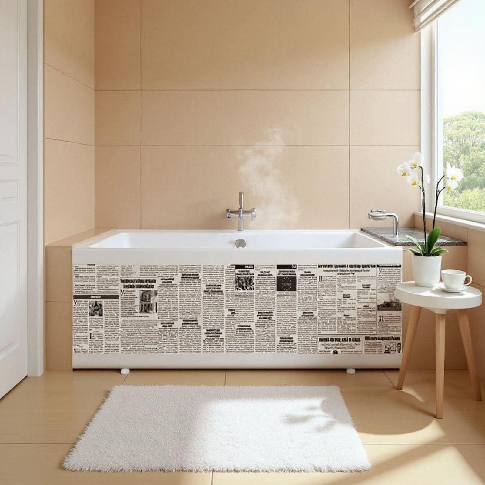 Панель под ванну Газетный шик 160 см (2434) - фото 2