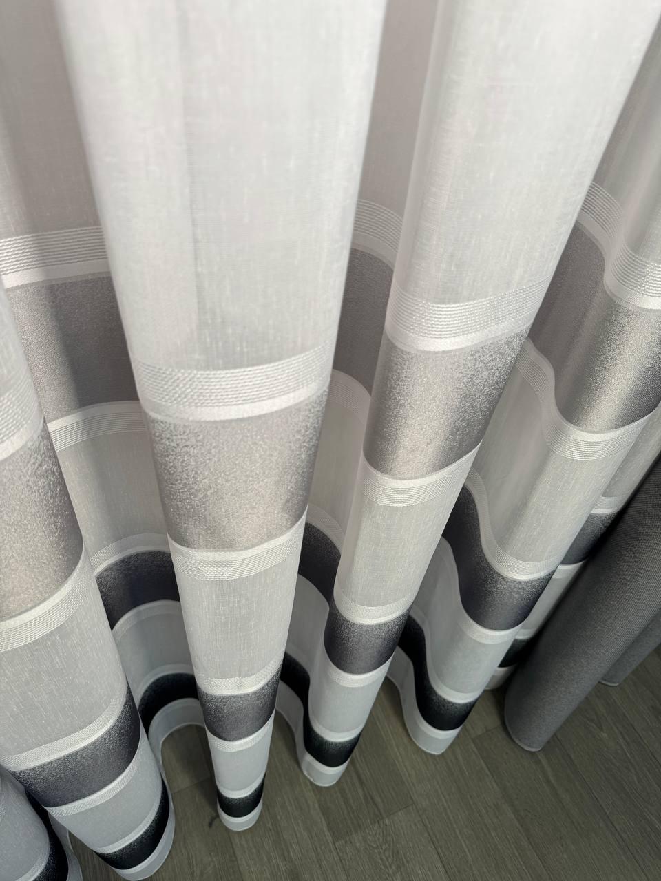 Тюль с горизонтальными полосами 500х300 см - фото 2 Тюль с горизонтальными полосами 500х300 см - фото 2