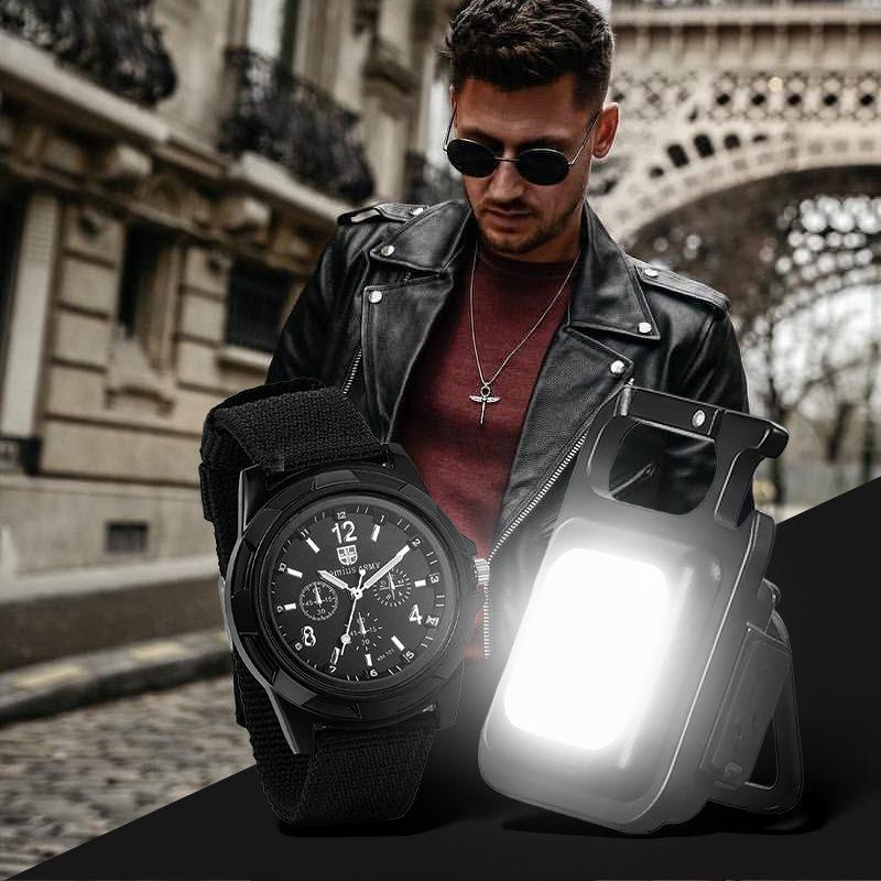 Наручний годинник чоловічий Genius Army та ліхтар LED з карабіном та магнітом (263f4dff) - фото 3 Наручний годинник чоловічий Genius Army та ліхтар LED з карабіном та магнітом (263f4dff) - фото 3